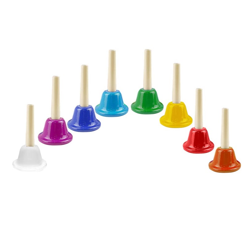 ENNBOM Hand Bell Shake 8 Notes Diatonic Metal Hand Bell Kit Rhythm - Image 3